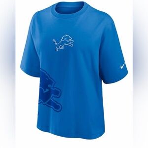 Nike Detroit Lions Women’s Blue Boxy Short Sleeve T-Shirt